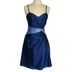 Impression Bridal Iridescent Blue Short A-Line Prom Dress Size 10